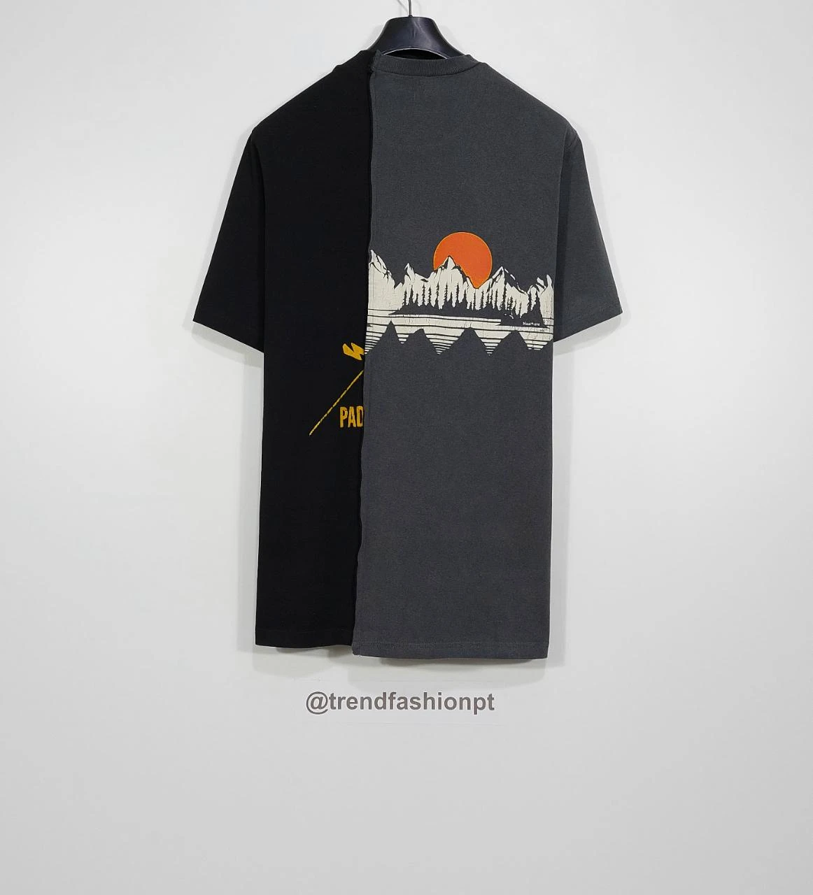 Camiseta Diesel con estampado dividido - gris / negro L – photo 11